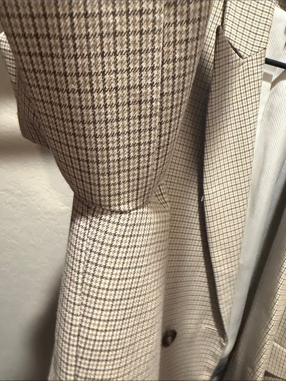 Evereve Double-Breasted Checked Blazer - Beige - XL - Picture 13 of 13